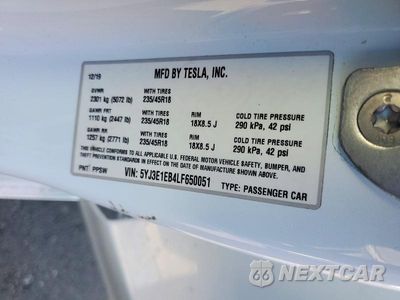 Zdjęcie 12 z 12 samochodu: 2020 TESLA MODEL 3 VIN:5YJ3E1EB4LF650051 - miniatura