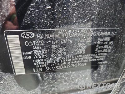 Zdjęcie 13 z 13 samochodu: 2023 HYUNDAI SANTA FE SEL VIN:5NMS2DAJ9PH513324 - miniatura