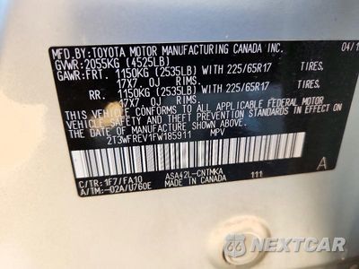 Zdjęcie 13 z 13 samochodu: 2015 TOYOTA RAV4 XLE VIN:2T3WFREV1FW185911 - miniatura