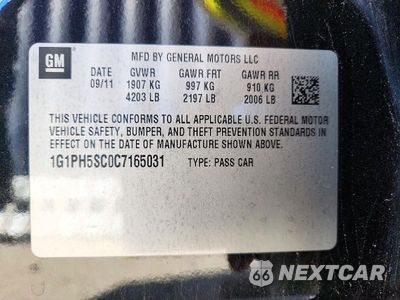 Zdjęcie 13 z 13 samochodu: 2012 CHEVROLET CRUZE LTZ VIN:1G1PH5SC0C7165031 - miniatura