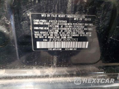 Zdjęcie 13 z 13 samochodu: 2013 SUBARU XV CROSSTREK 2.0 PREMIUM VIN:JF2GPAVC2D2853353 - miniatura