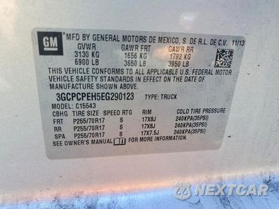 Zdjęcie 12 z 12 samochodu: 2014 CHEVROLET SILVERADO C1500 VIN:3GCPCPEH5EG290123 - miniatura