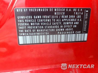Zdjęcie 12 z 12 samochodu: 2015 VOLKSWAGEN GOLF TDI VIN:3VW2A7AU9FM035784 - miniatura