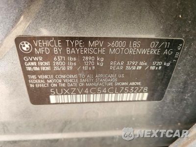Zdjęcie 12 z 12 samochodu: 2012 BMW X5 XDRIVE35I VIN:5UXZV4C54CL753278 - miniatura