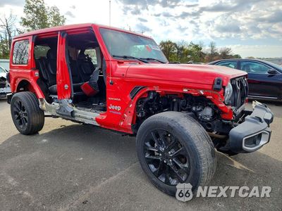 Czwarte zdjęcie samochodu z boku: 2021 JEEP WRANGLER UNLIMITED SAHARA 4XE VIN:1C4JJXP61MW736310 - miniatura