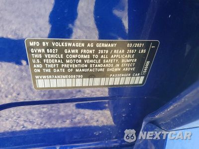 Zdjęcie 12 z 12 samochodu: 2021 VOLKSWAGEN ARTEON SEL R-LINE VIN:WVWSR7AN2ME008790 - miniatura