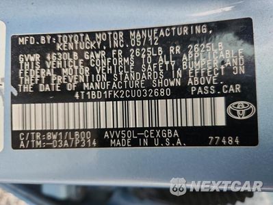 Zdjęcie 13 z 13 samochodu: 2012 TOYOTA CAMRY HYBRID XLE VIN:4T1BD1FK2CU032680 - miniatura
