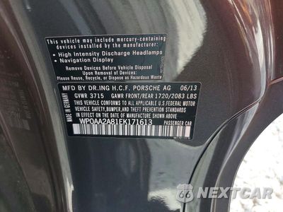 Zdjęcie 12 z 12 samochodu: 2014 PORSCHE CAYMAN VIN:WP0AA2A81EK171613 - miniatura
