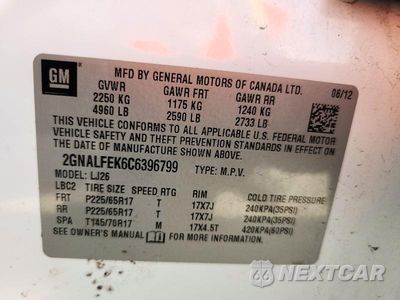 Zdjęcie 13 z 13 samochodu: 2012 CHEVROLET EQUINOX LTZ VIN:2GNALFEK6C6396799 - miniatura