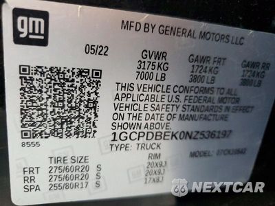 Zdjęcie 13 z 13 samochodu: 2022 CHEVROLET SILVERADO K1500 CUSTOM VIN:1GCPDBEK0NZ536197 - miniatura