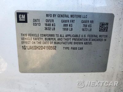 Zdjęcie 13 z 13 samochodu: 2013 CHEVROLET SONIC LS VIN:1G1JA6SH2D4190592 - miniatura