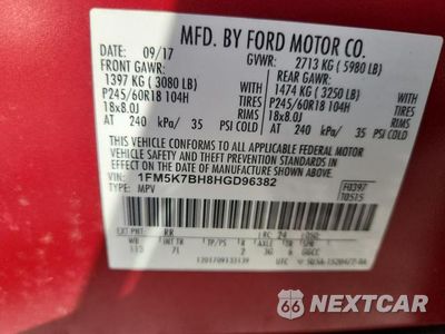 Zdjęcie 13 z 13 samochodu: 2017 FORD EXPLORER VIN:1FM5K7BH8HGD96382 - miniatura