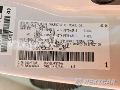 Zdjęcie 12 z 12 samochodu: 2016 TOYOTA TUNDRA SR5 VIN:5TFDY5F17GX539014 - miniatura