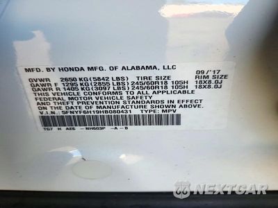 Zdjęcie 14 z 14 samochodu: 2017 HONDA PILOT LX VIN:5FNYF6H19HB080431 - miniatura