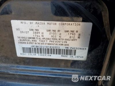 Zdjęcie 13 z 13 samochodu: 2008 MAZDA 3 S VIN:JM1BK324181832053 - miniatura