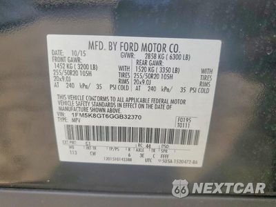 Zdjęcie 13 z 13 samochodu: 2016 FORD EXPLORER SPORT VIN:1FM5K8GT6GGB32370 - miniatura