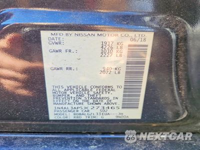 Zdjęcie 12 z 12 samochodu: 2018 NISSAN ALTIMA 2.5 S VIN:1N4AL3AP5JC273465 - miniatura