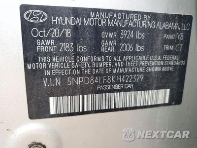 Zdjęcie 12 z 12 samochodu: 2019 HYUNDAI ELANTRA SEL VIN:5NPD84LF8KH422329 - miniatura
