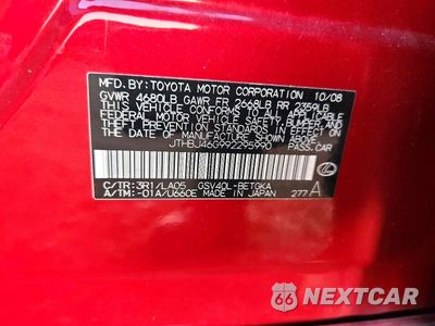Zdjęcie 12 z 12 samochodu: 2009 LEXUS ES 350 VIN:JTHBJ46G992295990 - miniatura