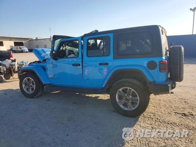 Drugie zdjęcie samochodu z przodu: 2021 JEEP WRANGLER UNLIMITED SAHARA VIN:1C4HJXEN7MW616102 - miniatura