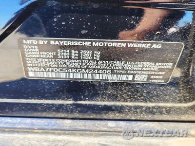 Zdjęcie 13 z 13 samochodu: 2019 BMW 750 I VIN:WBA7F0C54KGM24406 - miniatura