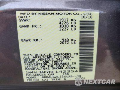 Zdjęcie 13 z 13 samochodu: 2017 NISSAN ALTIMA 2.5 VIN:1N4AL3AP7HC142354 - miniatura