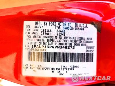 Zdjęcie 12 z 12 samochodu: 1997 FORD ESCORT LX VIN:1FALP13P4VW348272 - miniatura