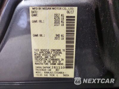 Zdjęcie 12 z 12 samochodu: 2017 NISSAN ALTIMA 2.5 SL VIN:1N4AL3APXHC281510 - miniatura
