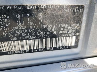 Zdjęcie 12 z 12 samochodu: 2012 SUBARU LEGACY 2.5I VIN:4S3BMBA62C3019681 - miniatura
