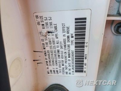 Zdjęcie 13 z 13 samochodu: 2008 HONDA CR-V EX VIN:JHLRE385X8C048497 - miniatura