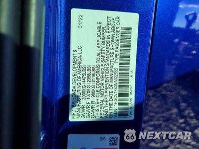 Zdjęcie 13 z 13 samochodu: 2022 HONDA ACCORD SPORT SE VIN:1HGCV1F40NA022565 - miniatura
