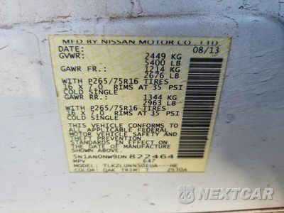 Zdjęcie 12 z 12 samochodu: 2013 NISSAN XTERRA X VIN:5N1AN0NW9DN822464 - miniatura