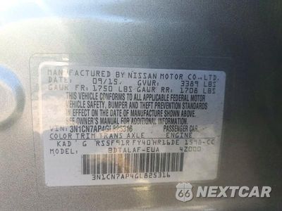 Zdjęcie 13 z 13 samochodu: 2016 NISSAN VERSA 1.6 S VIN:3N1CN7AP4GL825316 - miniatura