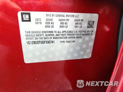 Zdjęcie 12 z 12 samochodu: 2016 CHEVROLET MALIBU LS VIN:1G1ZB5ST6GF306741 - miniatura