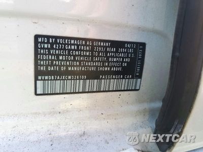 Zdjęcie 12 z 12 samochodu: 2012 VOLKSWAGEN GOLF VIN:WVWDB7AJXCW326109 - miniatura
