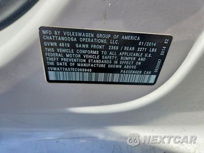 Zdjęcie 12 z 12 samochodu: 2014 VOLKSWAGEN PASSAT S VIN:1VWAT7A37EC069946 - miniatura