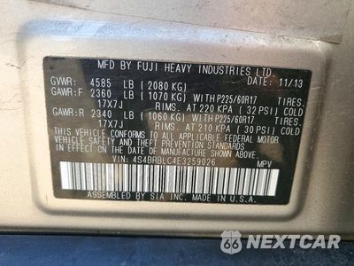 Zdjęcie 12 z 12 samochodu: 2014 SUBARU OUTBACK 2.5I LIMITED VIN:4S4BRBLC4E3259026 - miniatura