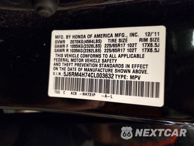 Zdjęcie 13 z 13 samochodu: 2012 HONDA CR-V EXL VIN:5J6RM4H74CL003632 - miniatura