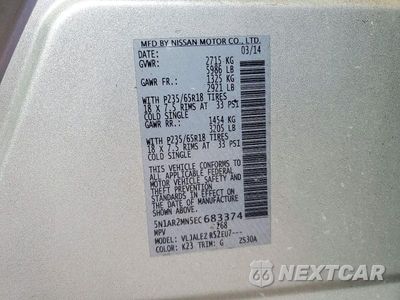Zdjęcie 13 z 13 samochodu: 2014 NISSAN PATHFINDER SV VIN:5N1AR2MN5EC683374 - miniatura