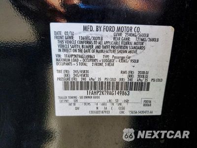 Zdjęcie 12 z 12 samochodu: 2010 FORD TAURUS SHO VIN:1FAHP2KT9AG149863 - miniatura