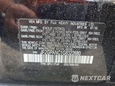 Zdjęcie 13 z 13 samochodu: 2016 SUBARU CROSSTREK LIMITED VIN:JF2GPANC1G8322680 - miniatura