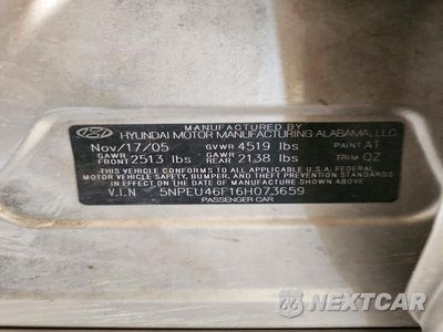 Zdjęcie 12 z 12 samochodu: 2006 HYUNDAI SONATA GLS V6 VIN:5NPEU46F16H073659 - miniatura
