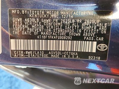 Zdjęcie 12 z 12 samochodu: 2015 TOYOTA CAMRY XLE VIN:4T1BF1FK4FU908292 - miniatura