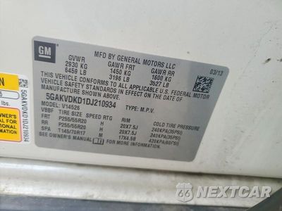 Zdjęcie 13 z 13 samochodu: 2013 BUICK ENCLAVE VIN:5GAKVDKD1DJ210934 - miniatura