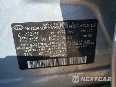 Zdjęcie 12 z 12 samochodu: 2012 HYUNDAI SONATA LIMITED VIN:5NPEC4ACXCH443809 - miniatura