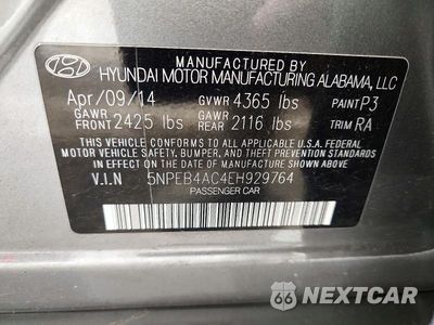 Zdjęcie 13 z 13 samochodu: 2014 HYUNDAI SONATA GLS VIN:5NPEB4AC4EH929764 - miniatura