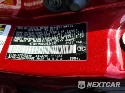 Zdjęcie 13 z 13 samochodu: 2018 TOYOTA CAMRY SE VIN:4T1B11HK9JU624550 - miniatura