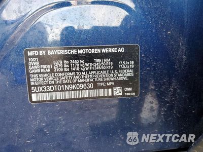 Zdjęcie 14 z 14 samochodu: 2022 BMW X4 XDRIVE30I VIN:5UX33DT01N9K09630 - miniatura