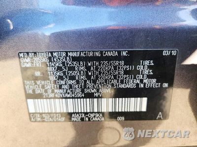 Zdjęcie 13 z 13 samochodu: 2010 TOYOTA RAV4 SPORT VIN:2T3RF4DVXAW045964 - miniatura