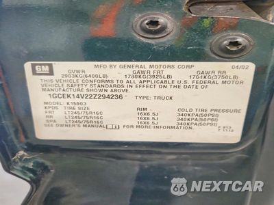 Zdjęcie 12 z 12 samochodu: 2002 CHEVROLET SILVERADO 1500 VIN:1GCEK14V22Z294236 - miniatura
